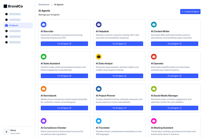 Preview of the Eloquent portal showing WhatsApp, email, and custom integration options.