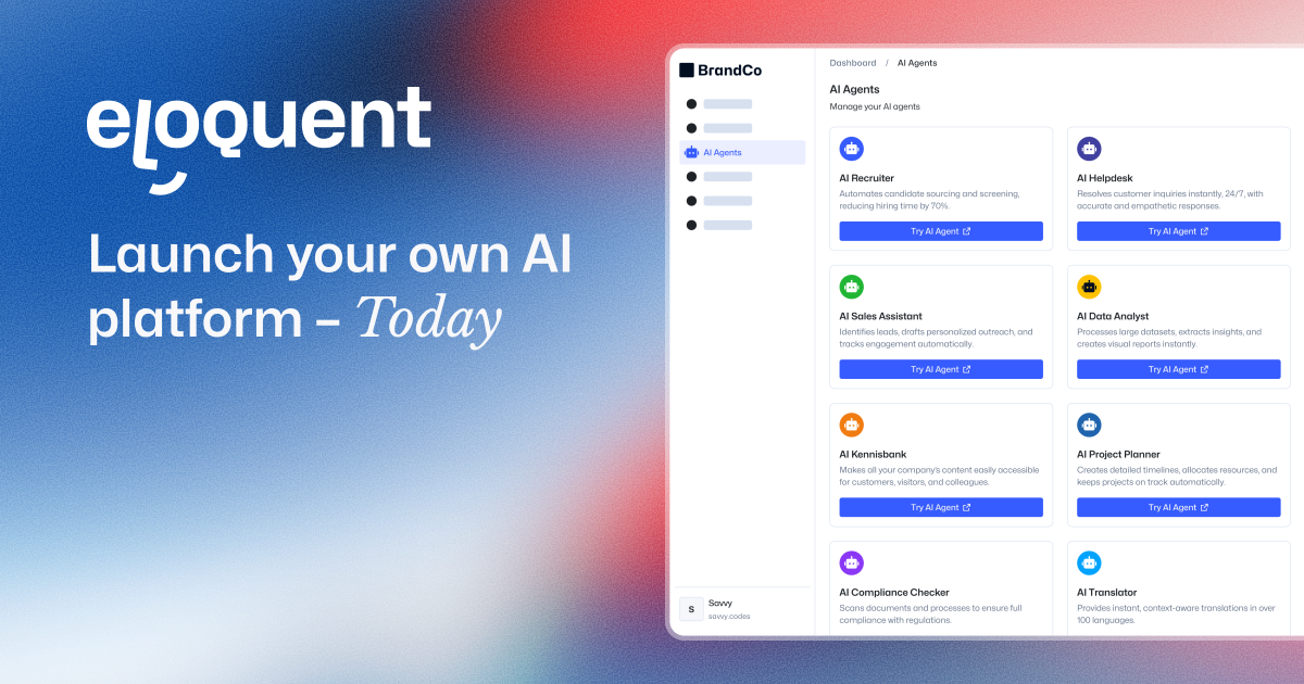 Savvy.codes partners success story | Eloquent.chat